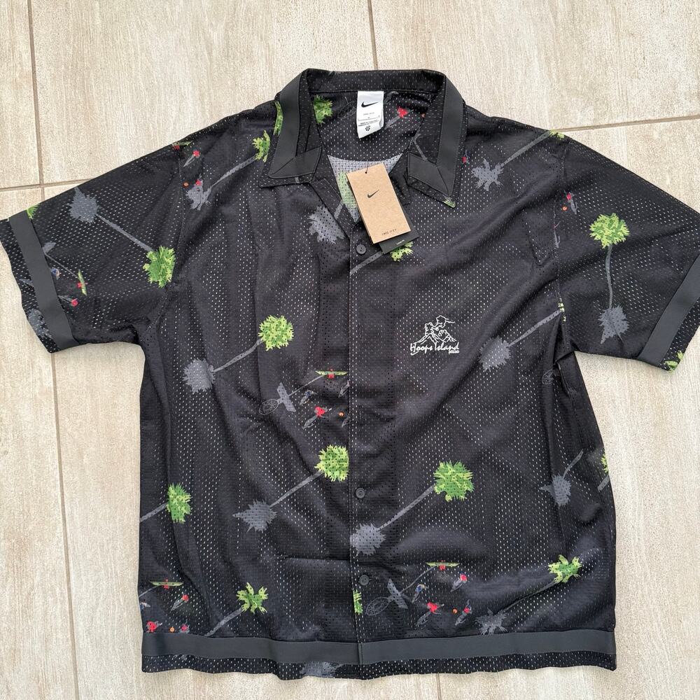 NEW NIKE WARM UP "HOOPS ISLAND" BASKETBALL SHIRT SZ LARGE MENS! - 0178